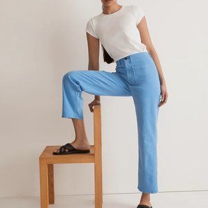 Madewell Emmett 2.0 Wide-Leg Crop Pants - Oasis Blue  - Size 24